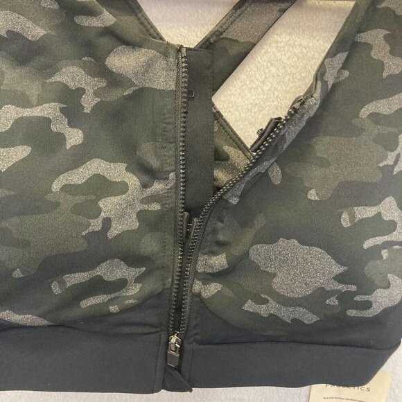 NWT Fabletics Ella High Support Zip Front Sports Bra Small S Black Gray Camo - Picture 6 of 10